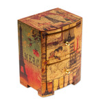 Decoupage jewelry box, 'Carlota's Secret' - Artisan Crafted Wood Decoupage Jewelry Chest