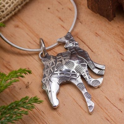 Sterling silver pendant necklace, 'Dream Stallion' - Handcrafted Horse Theme Sterling Necklace from Mexico