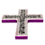 Glass mosaic cross, 'Purple Halo' - Artisan Crafted Upcycled Glass Mosaic Wall Cross