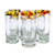 Blown glass tequila shot glasses, 'Confetti Path' (set of 6) - Handcrafted Blown Glass Tequila Shot Glasses (Set of 6) (image 2c) thumbail
