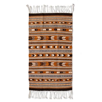 Zapotec wool rug, 'Oaxaca Night' (2x3.5) - Handwoven Mexican Zapotec Area Rug (2x3.5)