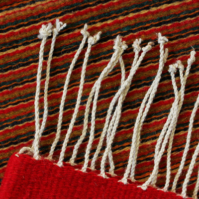 Zapoteken-Wollteppich, (4x6,5) - Umweltfreundlicher handgewebter authentischer Zapotec-Teppich