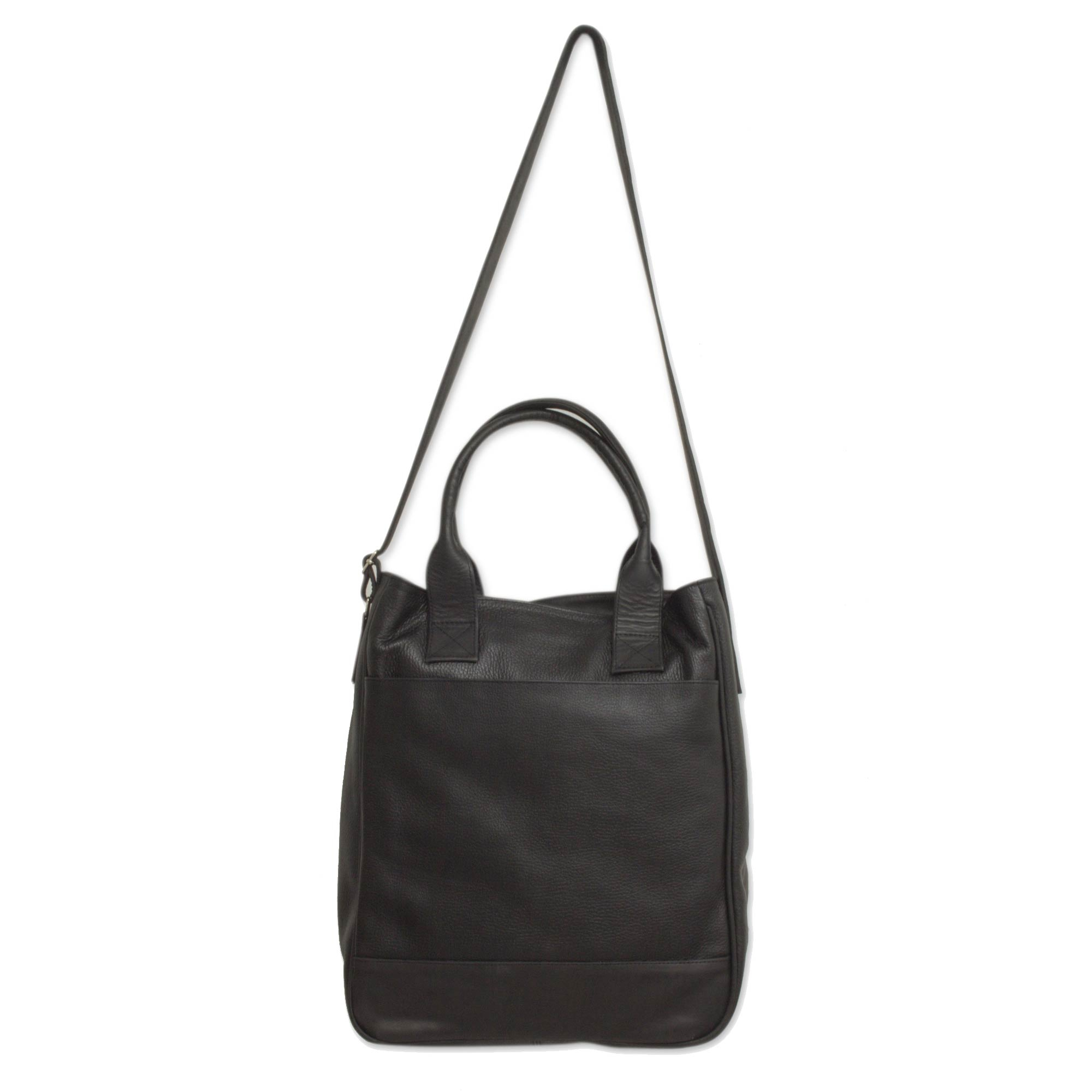 UNICEF Market | Roomy Black Leather Handcrafted Travel Tote with 6 ...