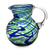 Blown glass pitcher, 'Elegant Energy' - Blue and Green Swirls Hand Blown Glass Pitcher (84 oz) thumbail