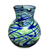 Blown glass pitcher, 'Elegant Energy' - Blue and Green Swirls Hand Blown Glass Pitcher (84 oz)