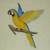 Steel wall art, 'Golden Blue Macaw' - Hand Crafted Macaw Steel Wall Sculpture from Mexico (image 2) thumbail