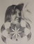 'Flower' - Graphite on Paper Woman with Flower Signed Painting thumbail
