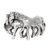 Sterling silver band ring, 'Equine' - Two-in-One Horses in Rustic Style Sterling Silver Ring (image 2a) thumbail