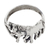 Sterling silver band ring, 'Equine' - Two-in-One Horses in Rustic Style Sterling Silver Ring (image 2c) thumbail