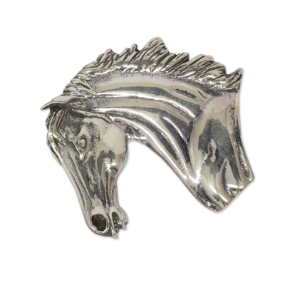 Artisan Crafted Sterling Silver Horse Brooch Pendant