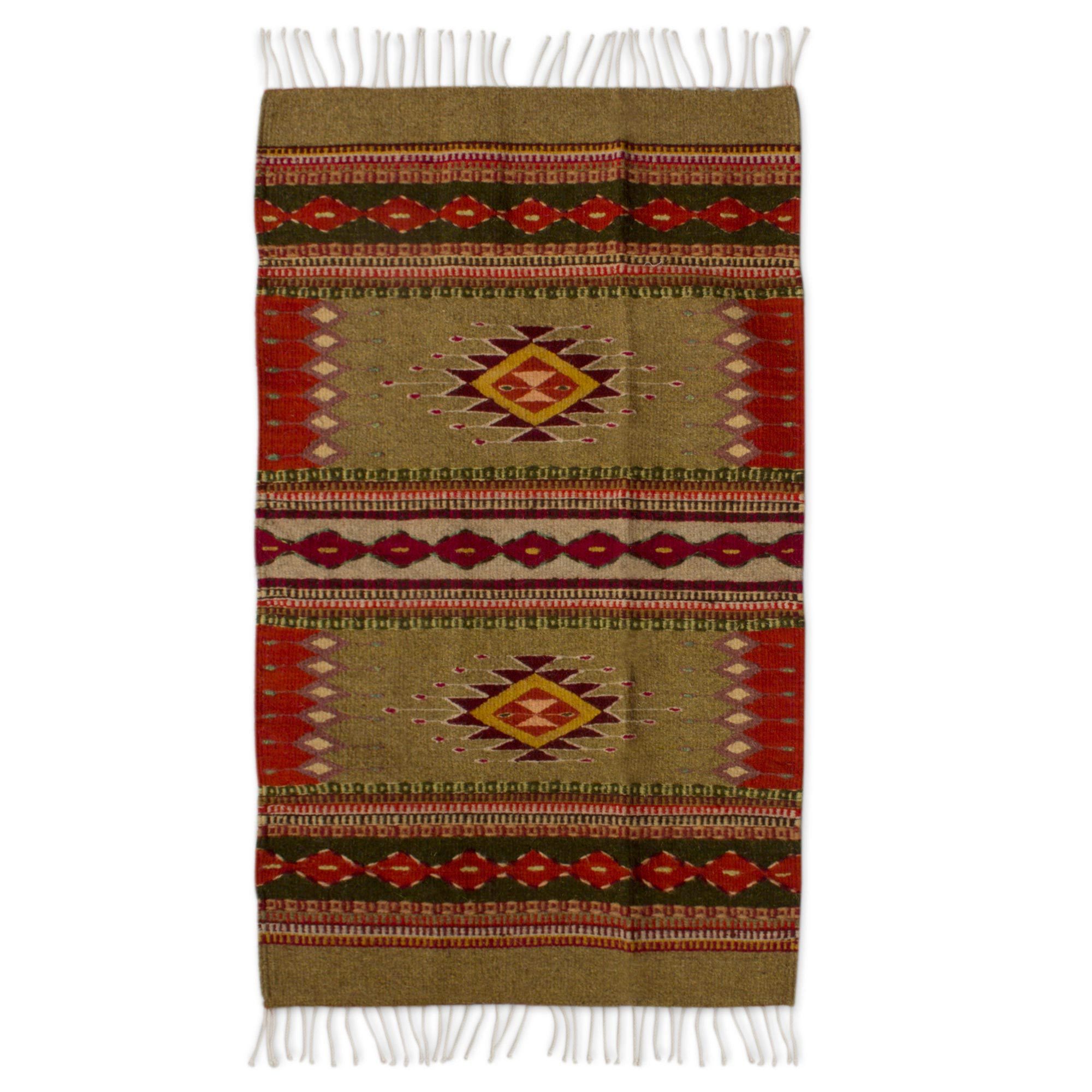 Zapotec Wool Rug Colored with All Natural Dyes (2x3.5) Reach for the