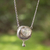 Rainbow moonstone pendant necklace, 'Cancer Moon' - Sterling Silver Moon Pendant Necklace thumbail