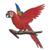 Stahlwandkunst 'Scharlachroter Ara' - Mexikanische handgefertigte rote Vogel-Wandskulptur aus Stahl