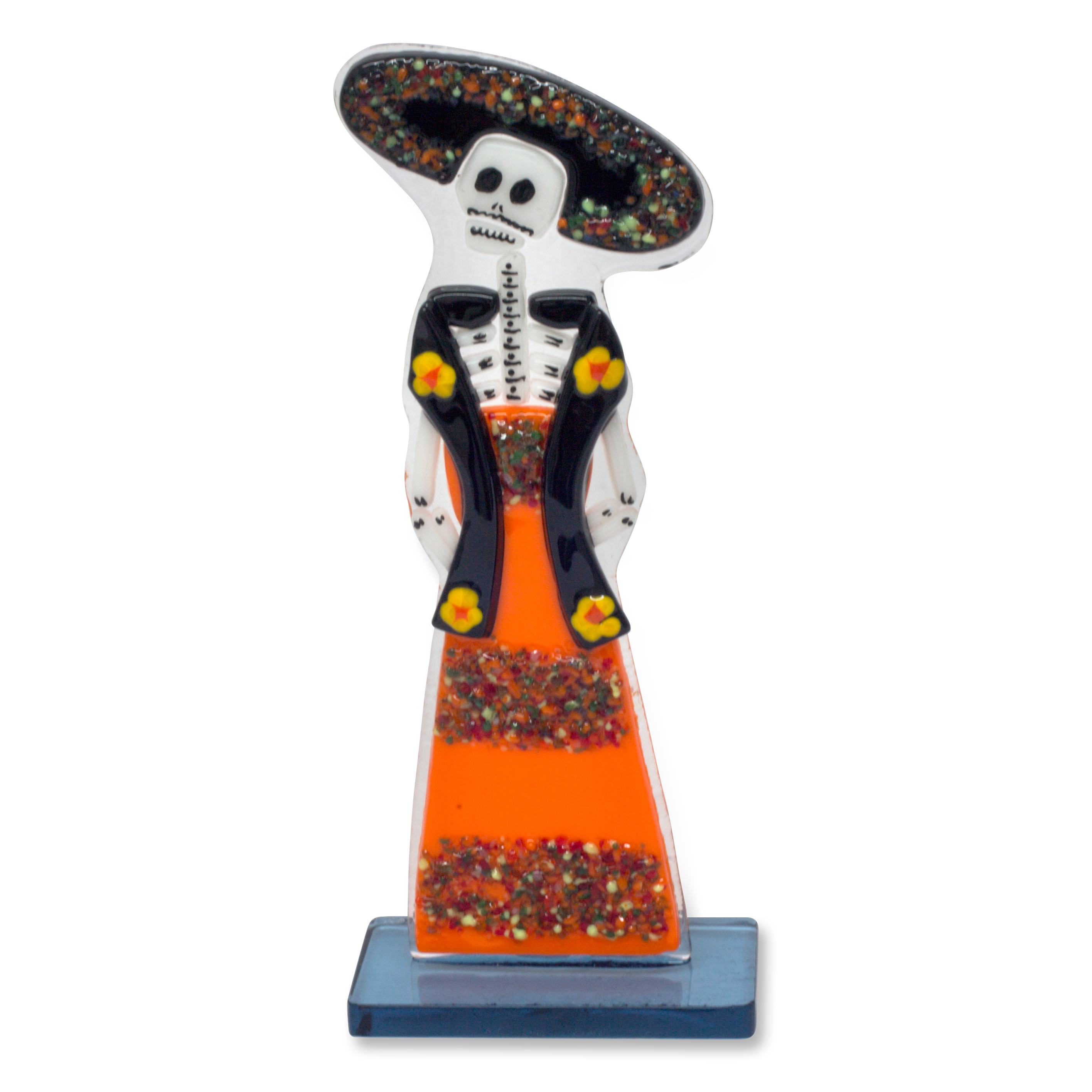 Unicef Uk Market Day Of The Dead Art Glass Figurine Sculpture From
