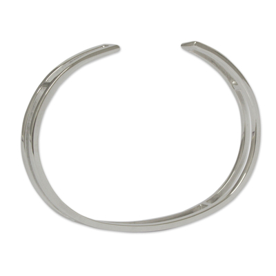 Sterling silver cuff bracelet, 'Contempo' - Sleek Polished Sterling Bracelet of Taxco Silver