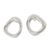 Sterling silver button earrings, 'Shine' - Modern Free Form Taxco Silver Button Earrings from Mexico thumbail