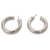Sterling silver half hoop earrings, 'Petite Halo' - Minimalist Sterling Silver Handmade Half Hoop Earrings (image 2a) thumbail