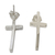 Sterling silver button earrings, 'My Faith' - Hand Crafted Polished Cross Earrings of Taxco Silver (image 2b) thumbail