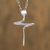 Men's sterling silver cross necklace, 'Son of a Carpenter' - Men's Artisan Crafted Taxco Silver Cross Necklace (image 2) thumbail