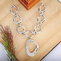 Featured review for Sterling silver pendant necklace, Bold Curves