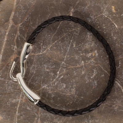 Men's sterling silver bracelet, 'Metropolis' - Men's Collectible Braided Sterling Silver Clasp Bracelet