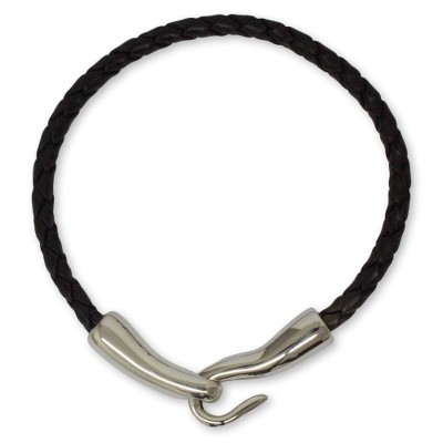 Men's sterling silver bracelet, 'Metropolis' - Men's Collectible Braided Sterling Silver Clasp Bracelet