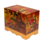 Decoupage jewelry box, 'Thoughts of Paris' - Handcrafted Paris Theme Decoupage Jewelry Box with Drawer