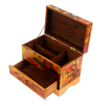Decoupage jewelry box, 'Thoughts of Paris' - Handcrafted Paris Theme Decoupage Jewelry Box with Drawer