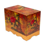 Decoupage jewelry box, 'Thoughts of Paris' - Handcrafted Paris Theme Decoupage Jewelry Box with Drawer