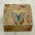 Decoupage box, 'Butterfly Enchantment' - Floral Decoupage Box with Butterflies and Hidden Drawer thumbail