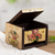 Decoupage box, 'Tea Time' - Petite Ventilated Decoupage Decorative Tea Box from Mexico (image 2) thumbail