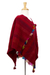 Zapotec wool poncho, 'Strawberry Wine' - Mexican Hand Woven Red Wool Zapotec Women's Poncho (image 2b) thumbail