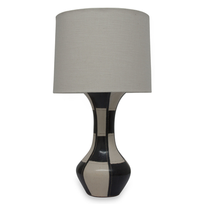 Modern Black and White Handcrafted Terracotta Table Lamp