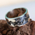 Silver band ring, 'Dark River' - Women's Handmade Band Ring of Taxco Silver 950 (image 2) thumbail