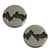 Silver button earrings, 'Dark River' - Hand Crafted Taxco Silver 950 Button Earrings from Mexico (image 2a) thumbail