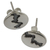 Silver button earrings, 'Dark River' - Hand Crafted Taxco Silver 950 Button Earrings from Mexico (image 2b) thumbail