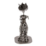 Auto part sculpture, 'Rustic Petite Catrina' - Mexico Day of the Dead Recycled Auto Part Sculpture