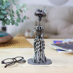 Auto part sculpture, 'Rustic Petite Catrina' - Mexico Day of the Dead Recycled Auto Part Sculpture