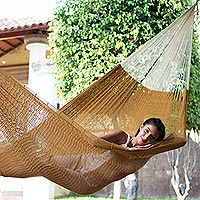 Cotton hammock, 'Caribbean Sun' (triple)