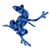 Wood figurine, 'Blue Dancing Frog' - Artisan Crafted Blue Wood Frog Figurine Sculpture thumbail