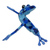 Wood figurine, 'Blue Dancing Frog' - Artisan Crafted Blue Wood Frog Figurine Sculpture (image 2b) thumbail
