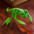 Wood figurine, 'Green Oaxaca Frog' - Green Alebrije Wood Frog Sculpture Painted by Hand thumbail