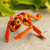 Wood figurine, 'Orange Oaxaca Frog' - Red Orange Alebrije Style Frog Sculpture Crafted by Hand (image 2) thumbail