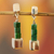 Jade dangle earrings, 'Cubism' - Mexican Sterling Silver and Jade Hand Crafted Earrings thumbail