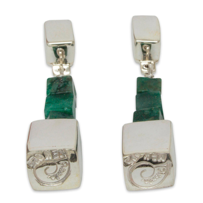 Jade-Ohrringe - Handgefertigte mexikanische Ohrringe aus Sterlingsilber und Jade