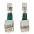 Jade dangle earrings, 'Cubism' - Mexican Sterling Silver and Jade Hand Crafted Earrings (image 2b) thumbail