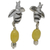 Jade dangle earrings, 'Honey Bees' - Sterling Silver Bee Earrings with Yellow Jade Gemstones (image 2b) thumbail