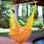 Cotton hammock swing chair, 'Maya Sunflower' - Yellow Orange Hand Woven Cotton Hammock Swing Chair thumbail