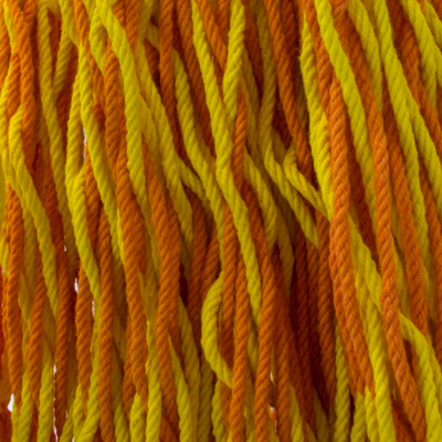 Hängematten-Schaukelstuhl aus Baumwolle - Gelb-orangefarbener, handgewebter Hängematten-Schaukelstuhl aus Baumwolle