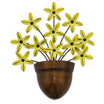 Steel wall sculpture, 'Black-Eyed Susan' - Yellow Flower Iron Wall Sculpture Crafted by Hand